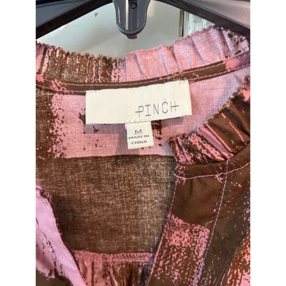 Pinch size medium pink and brown mini dress with pockets - Picture 2 of 3